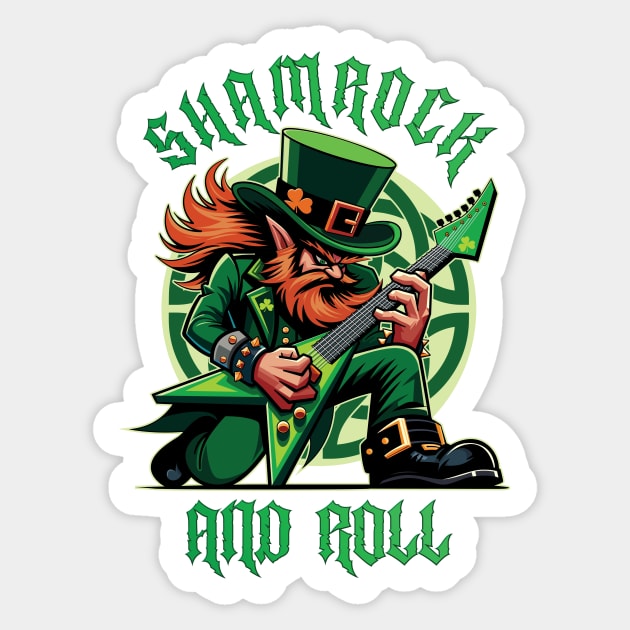 Shamrock and Roll - Funny St Patricks Day Sticker by Iron Ox Graphics